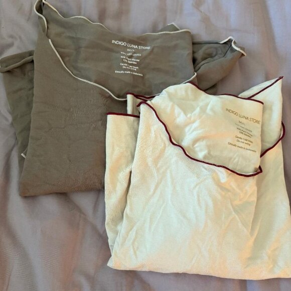 Indigo Luna Moon Tee Pearl NEW M/L Organic Eco Indigoluna - Picture 3 of 3